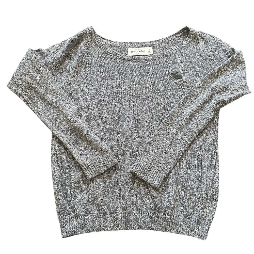 Abercrombie Kids Sweater Girls Sz M Grey Preppy Y2k Classic Minimalist Moose
